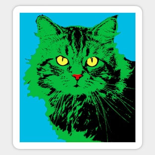 CAT POP ART, LIGHT BLUE Sticker